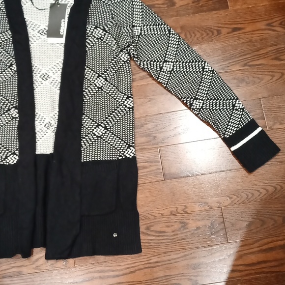 Olsen Henny Open Front Wool Yarn Cardigan Sweater Golden Glam M - Picture 4 of 16